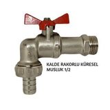 KALDE RAKORLU KÜRESEL MUSLUK 1/2 KELEBEKLİ TİP BAHÇE MUSLUĞU
