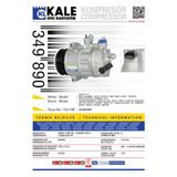 KALE 349890 KLİMA KOMPRESÖRÜ A3 1.6 TDI-1.9 TDI-2.0 TFSI (03-12)