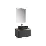 Kale 610100201421 Lotus 80 cm Mat Siyah-Asteroid Banyo Dolabı Takımı