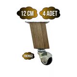 Kale Ahşap Eğimli Top Tekerli Ayak Mobilya Sehpa Tekerli Ayağı(K. Ceviz)(12Cm - 15Cm)(Ceviz Ağacı) Ceviz 12Cm 12Cm - 4 Adet