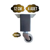 Kale Ahşap Tekerli Ayak Mobilya Masa Ve Dolap Tekerli Ayağı(Frensiz)(12Cm-15Cm)(Kayın/Gürgen Ağacı) Antrasit 12Cm Frensiz 12Cm - 4 Adet