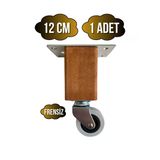 Kale Ahşap Tekerli Ayak Mobilya Masa Ve Dolap Tekerli Ayağı(Frensiz)(12Cm-15Cm)(Kayın/Gürgen Ağacı) Ceviz 12Cm Frensiz 12Cm - 1 Adet