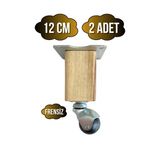 Kale Ahşap Top Tekerli Ayak Mobilya Masa Dolap Tekerli Ayağı(Frensiz)(12Cm - 15Cm)(Ceviz Ağacı) Açık Ceviz 12Cm 12Cm - 2 Adet