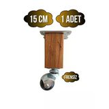 Kale Ahşap Top Tekerli Ayak Mobilya Masa Dolap Tekerli Ayağı(Frensiz)(12Cm - 15Cm)(Kayın Ağacı) Ahşap Rengi 15Cm 15Cm - 1 Adet