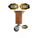 Kale Ahşap Top Tekerli Ayak Mobilya Masa Dolap Tekerli Ayağı(Frensiz)(12Cm - 15Cm)(Kayın Ağacı) Ahşap Rengi 15Cm 15Cm - 2 Adet