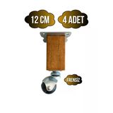 Kale Ahşap Top Tekerli Ayak Mobilya Masa Dolap Tekerli Ayağı(Frensiz)(12Cm - 15Cm)(Kayın Ağacı) Ceviz 12Cm 12Cm - 4 Adet