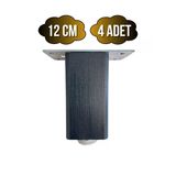 Kale Ayarlı Ahşap Ayak Mobilya Masa Ve Dolap Ayağı(Antrasit)(Kayın/Gürgen Ağacı) Antrasit 12Cm 12Cm - 4 Adet