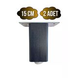 Kale Ayarlı Ahşap Ayak Mobilya Masa Ve Dolap Ayağı(Antrasit)(Kayın/Gürgen Ağacı) Antrasit 15Cm 15Cm - 2 Adet