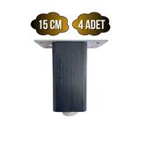 Kale Ayarlı Ahşap Ayak Mobilya Masa Ve Dolap Ayağı(Antrasit)(Kayın/Gürgen Ağacı) Antrasit 15Cm 15Cm - 4 Adet