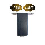Kale Ayarlı Ahşap Ayak Mobilya Masa Ve Dolap Ayağı(Antrasit)(Kayın/Gürgen Ağacı) Antrasit 18Cm 18Cm - 4 Adet