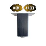 Kale Ayarlı Ahşap Ayak Mobilya Masa Ve Dolap Ayağı(Antrasit)(Kayın/Gürgen Ağacı) Antrasit 8Cm 8Cm - 4 Adet