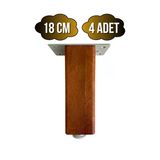 Kale Ayarlı Ahşap Ayak Mobilya Masa Ve Dolap Ayağı(Ceviz)(Kayın/Gürgen Ağacı) Ceviz 18Cm 18Cm - 4 Adet