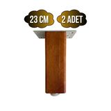 Kale Ayarlı Ahşap Ayak Mobilya Masa Ve Dolap Ayağı(Ceviz)(Kayın/Gürgen Ağacı) Ceviz 23Cm 23Cm - 2 Adet