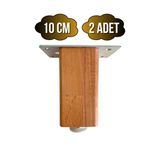 Kale Ayarlı Ahşap Ayak Mobilya Masa Ve Dolap Ayağı(Kayın)(Kayın/Gürgen Ağacı) Ahşap Rengi 10Cm 10Cm - 2 Adet