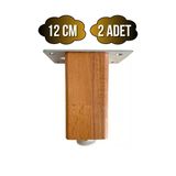 Kale Ayarlı Ahşap Ayak Mobilya Masa Ve Dolap Ayağı(Kayın)(Kayın/Gürgen Ağacı) Ahşap Rengi 12Cm 12Cm - 2 Adet