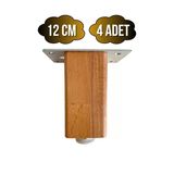 Kale Ayarlı Ahşap Ayak Mobilya Masa Ve Dolap Ayağı(Kayın)(Kayın/Gürgen Ağacı) Ahşap Rengi 12Cm 12Cm - 4 Adet