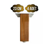 Kale Ayarlı Ahşap Ayak Mobilya Masa Ve Dolap Ayağı(Kayın)(Kayın/Gürgen Ağacı) Ahşap Rengi 23Cm 23Cm - 4 Adet