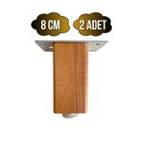 Kale Ayarlı Ahşap Ayak Mobilya Masa Ve Dolap Ayağı(Kayın)(Kayın/Gürgen Ağacı) Ahşap Rengi 8Cm 8Cm - 2 Adet