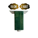 Kale Ayarlı Ahşap Ayak Mobilya Masa Ve Dolap Ayağı(Yeşil)(Kayın/Gürgen Ağacı) Yeşil 15Cm 15Cm - 2 Adet