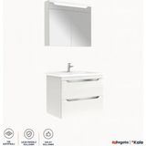 Kale Casilla 80 Cm Satin Gri Banyo Dolabı Takımı - Abanoz Beyaz