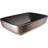 Kale Dove 2.0 60x40 cm Mat Siyah Bronz Dekor Dikdörtgen Çanak Lavabo