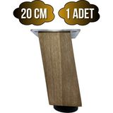 Kale Eğimli Ayarlı Ahşap Ayak Mobilya Masa ve Dolap Ayağı(Koyu Ceviz)(Ceviz Ağacı) - 20cm - 1 ADET