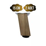 Kale Eğimli Ayarlı Ahşap Ayak Mobilya Masa Ve Dolap Ayağı(Koyu Ceviz)(Ceviz Ağacı) Ceviz 15Cm 15Cm - 2 Adet