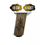 Kale Eğimli Ayarlı Çiçek Desenli Ahşap Ayak Mobilya Masa Ve Dolap Ayağı(Koyu Ceviz)(Ceviz Ağacı) Ceviz 10Cm 10Cm - 4 Adet