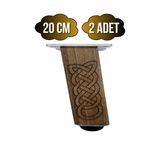 Kale Eğimli Ayarlı Desenli Ahşap Ayak Mobilya Masa Ve Dolap Ayağı(Koyu Ceviz)(Ceviz Ağacı) Ceviz 20Cm 20Cm - 2 Adet