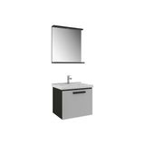 Kale Gris 65 cm Set Siyah Gri (Lavabo Dolabı + Ayna)