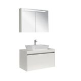 Kale Idea 2.0 100 cm Parlak Beyaz Tek Çekmeceli Banyo Dolabı Takımı