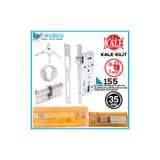 Kale Kilit 155 35 MM / Silindirli Gömme (Dar Tip) Kilit + 164 GNC-62 mm Barel NİKEL
