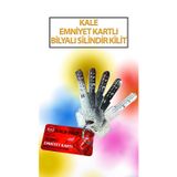 Kale Kilit Emiyet Kartlı Bilyeli Silindir Kilit, Kilit Göbeği 164BNE 5 Adet Yedek Anahtarlı
