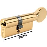 Kale Kilit Kale Sistem Mandallı Silindir Çelik Pimli - Nikel - 90MM - (35+10+45)
