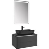 Kale Lotus 80 cm Mat Siyah-Antrasit Banyo Dolabı Takımı 610100201418