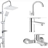 Kale Mare Banyo+Lavabo+Mutfak Bataryası ve Tema 53242 Tepe Duş Seti