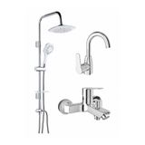 KALE MARE BANYO,MARE DÖNER LAVABO BATARYASI VE TEMA 53270 BİANCO DUŞ SETİ