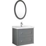 Kale Miro 80 cm Mat Gri Banyo Dolabı