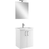 Kale Noah Beyaz 55 cm Alt Dolap, Lavabo ve Ayna Seti