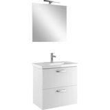 Kale Noah Beyaz 65 cm Alt Dolap, Lavabo ve Ayna Takımı