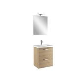 Kale Noah Meşe 55 cm Alt Dolap, Lavabo ve Ayna Takımı
