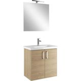 Kale Noah Meşe 65 cm Kapaklı Alt Dolap, Lavabo ve Ayna