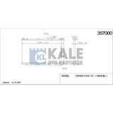 Kale Radyatör Honda Cıvıc Vıı 1.4-1.6 16V 01-->(Mt) (350*658*16) Al/pl/brz