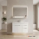 Kale Stora 100 cm Parlak Beyaz Banyo Dolabı Takımı