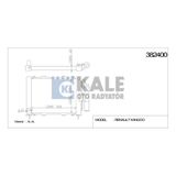 Kale Su + Klima Radyatörü & Kondansör Renault Kangoo 1.9 D - Kc07(595*377*40) Al/Al (1 Ad )