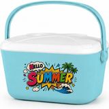 Kale Termos 30 Lt Retro Baskılı Buzluk Termos (1178 Cooler Box) - Açık Mavi