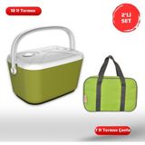 Kale Termos Buzluk Termos Set-10 Lt Buzzy Buzluk Termos (1180 Cooler Box)+ 7 Lt Izolasyonlu Çanta - Sarı