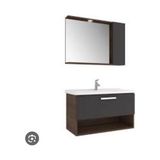 Kale Trevi 100 cm Banyo Dolabı+Ayna Antrasit Set