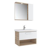 Kale Trevi 80 cm Beyaz-Meşe Banyo Dolabı