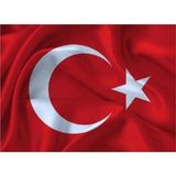 Kale Turk Bayragi Saten Cift Katli 40X60cm